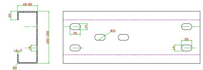 Custom Steel Lip Channel / C Profile / C Section Roll Forming Machine For GI, Carbon Steel