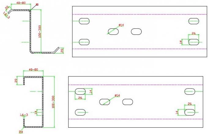 Automatic Adjustable C / Z Purlin Roll Forming Machine for C Z Purlins, Steel CZ Purlins, Metal CZ Purlin