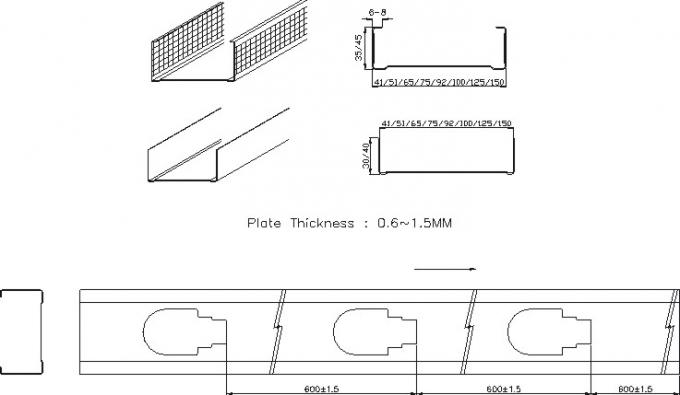 G.i Coil Material Metal Roof Truss Stud Roll Forming Machine TW-ST45