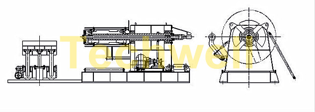High Speed Hydraulic Auto Uncoiler / Decoiler with Weight Capacity Of 5 / 7 / 8 Ton