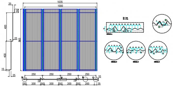 Minimalist Steel Tile Roll Forming Machine For Material Thickness 0.2 - 0.75mm