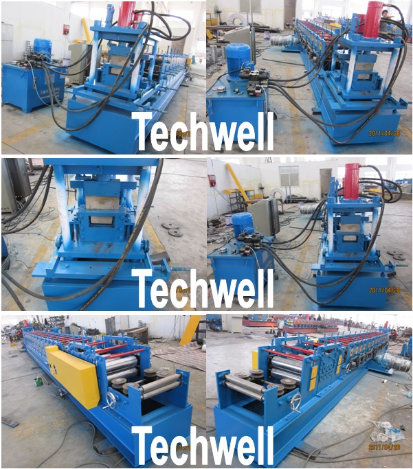 Custom Steel Lip Channel / C Profile / C Section Roll Forming Machine For GI, Carbon Steel
