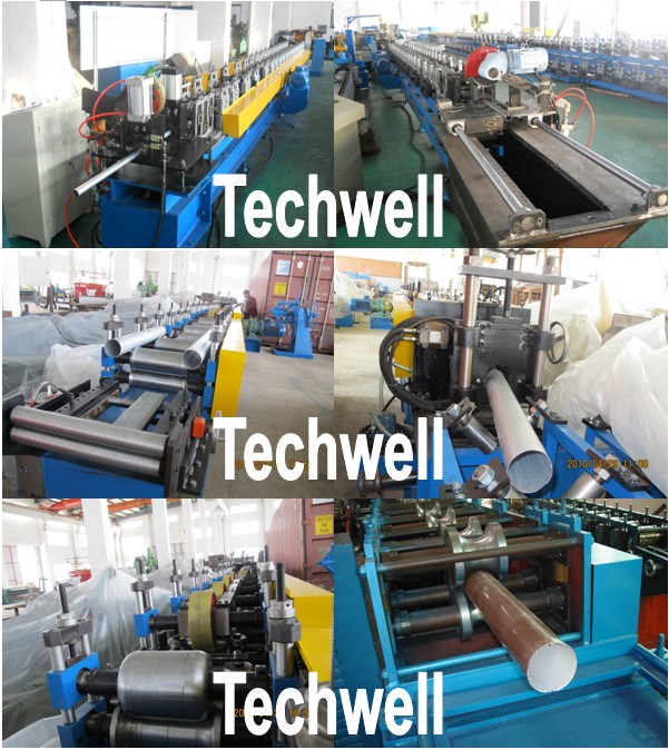 Rainwater Downspout Roll Forming Machine With φ75mm Axis for Rainwater Downpipe