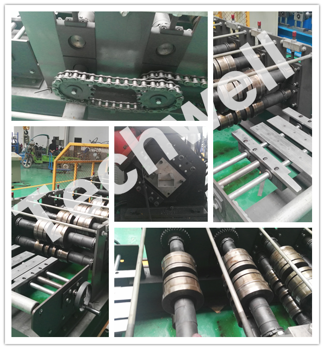Steel Structure C Shaped Purlin Roll Forming Machine for Making C Purlin Profile by Chain Drive