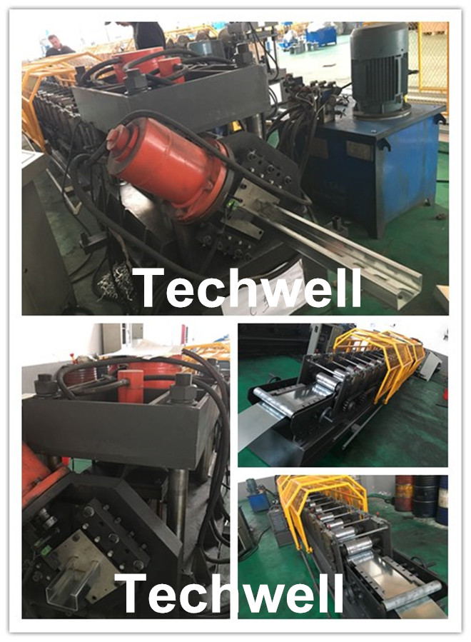 Carbon Steel , Galvanized Coil C Section / channel Roll Forming Machine With 1.5-3.0mm Thickness