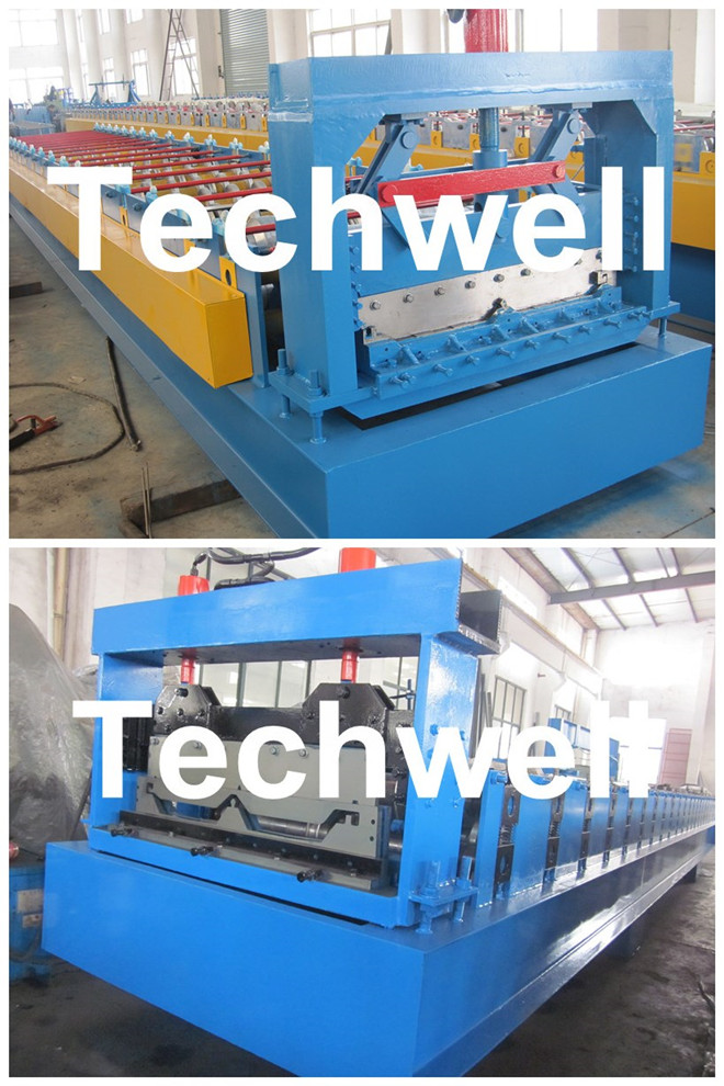 Aluminium , PPGI Standing Seam Cold Roll Forming Machine With Hydraulic Cutting Type