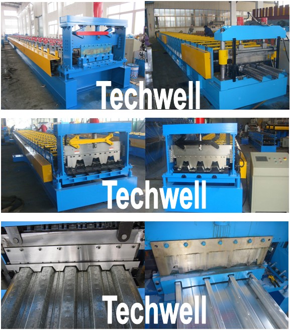 24 Forming Station Decking Floor Roll Forming Machine With PLC Control System