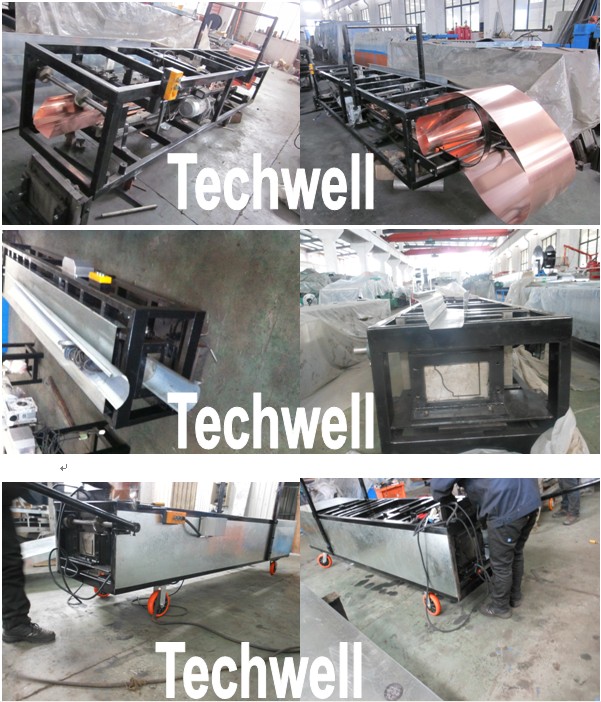 Steel 0.3mm - 0.6mm Mobile / Portable Gutter Roll Forming Machine for Rainwater Gutter