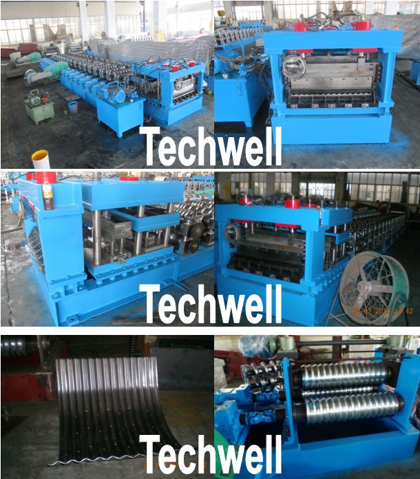 Grain Silo, Steel Corrugated Panel Roll Forming Machine For Zinc Alumina Sheet