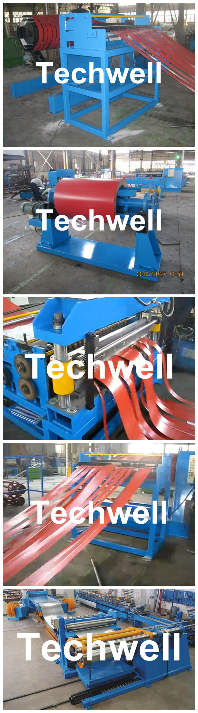 Simple Steel Coil Slitting Cutting Machine for Carbon steel / GI / Color Steel Q235-Q350 Coil into Strips