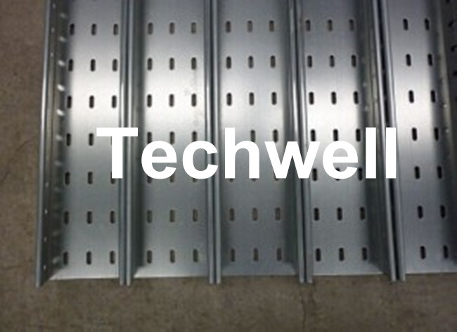 2.0mm Galvanized Steel Cable Tray Roll Forming Machine With Panasonic PLC Touch Screen , Chain Transmission