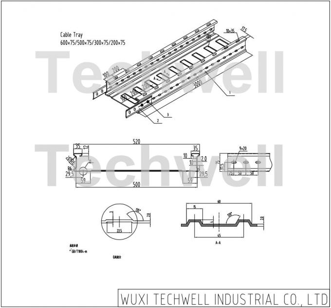 CT-600 Ladder Type Perforated Cable Tray Roll Forming Machine, Cable Tray Production Line