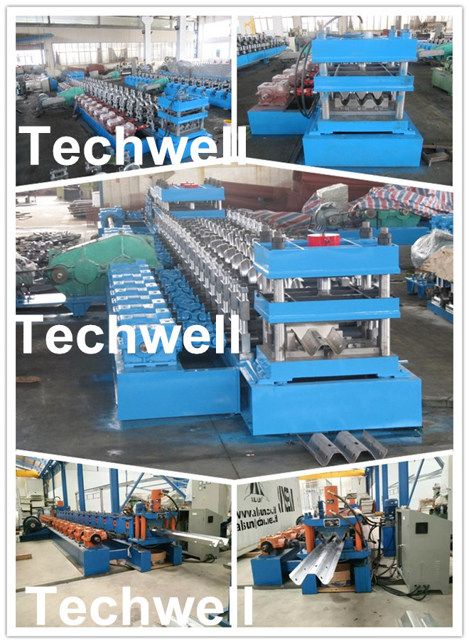 YX-86-194-312 W Beam Guardrail Roll Forming Machine For 2 - 4mm Material Thickness