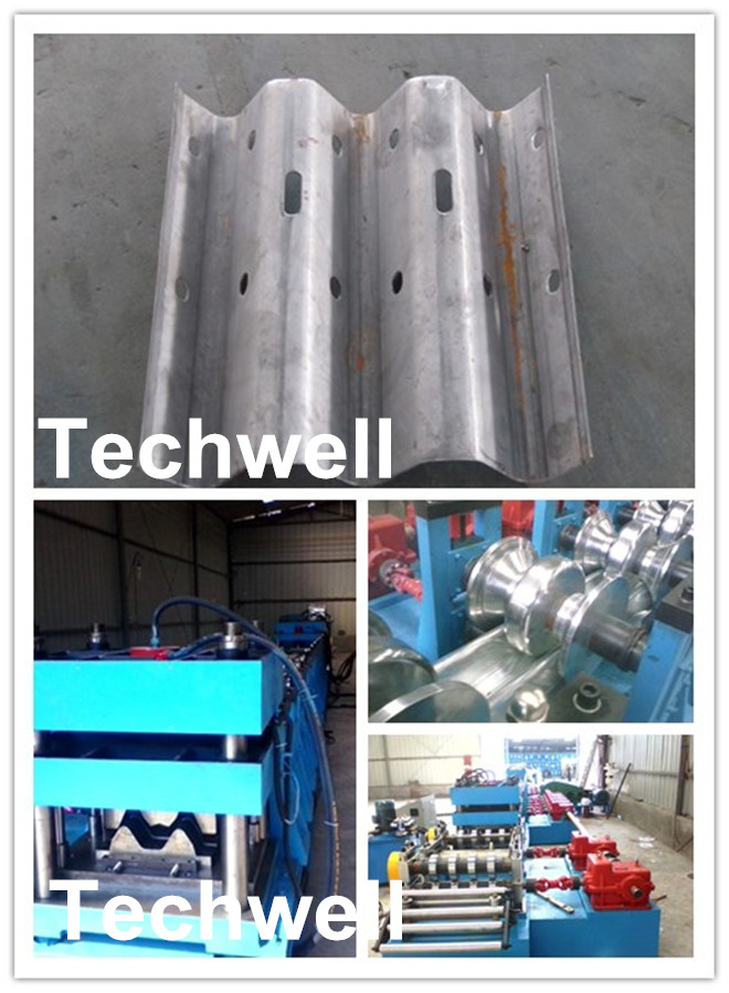 YX-86-194-312 W Beam Guardrail Roll Forming Machine For 2 - 4mm Material Thickness
