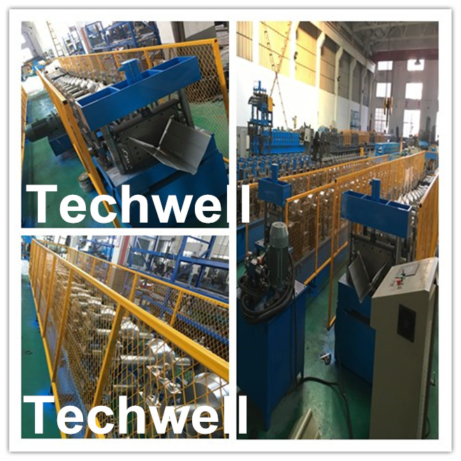 Panasonic Control Ridge Cap Roll Forming Machine For Making 0.3-0.8mm Coil Sheet