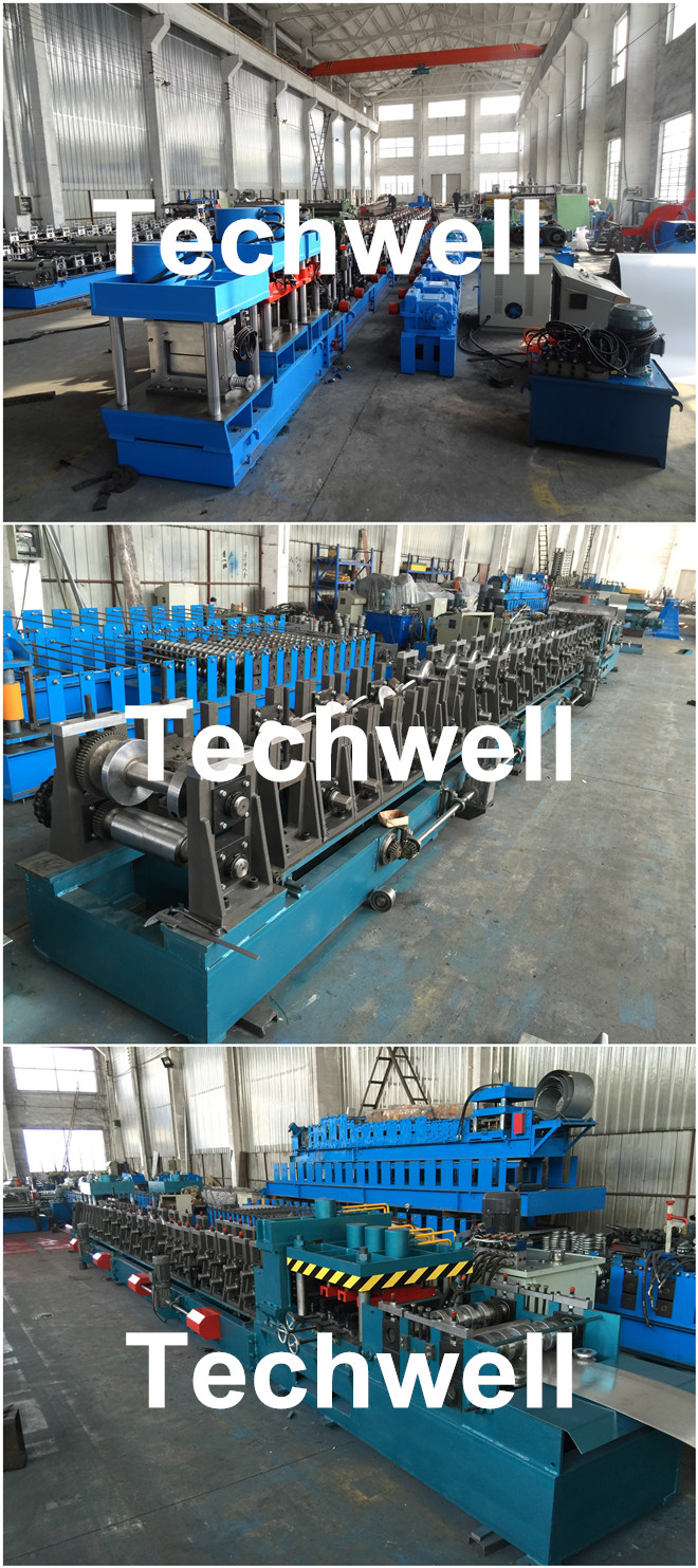 Hydraulic Cutting 14 Station C Shape Purlin Roll Forming Machine With Post - Cutting
