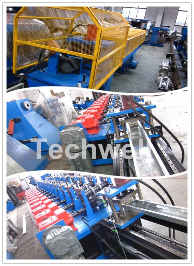 Carbon Steel CZ Channel Roll Forming Machine For Thickness 1.5-3.0mm With PLC Touch Screen Control