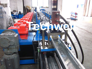 0-15M / Min C Shaped Purlin Roll Forming Machine , Gcr15 Steel Roller Material