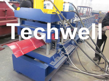 High Grade 45# Hydraulic Cutting Ridge Tile Roll Forming Machine With PLC Control