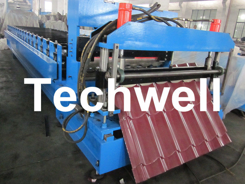 Chain Drive Tile Roll Forming Machine With Hydraulic Pressing Cutting Devices
