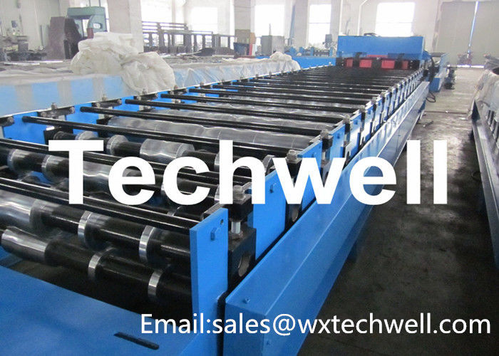 Hydraulic Cutting 13 - 22 Stations Tile Roll Forming Machine For Metal Roof Tile