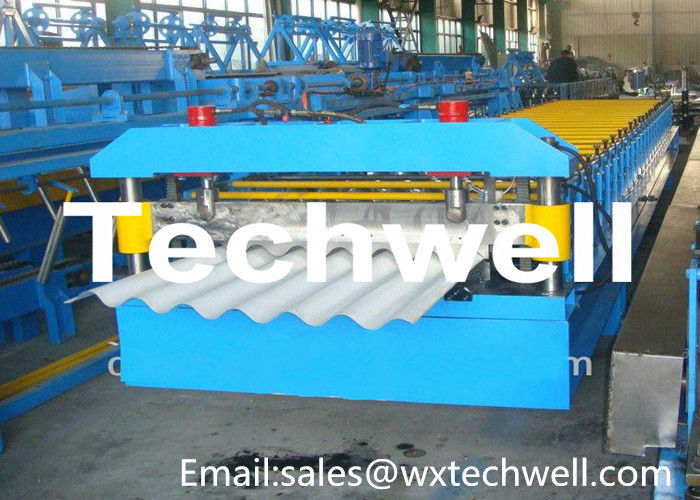 Thickness 0.3 - 0.7mm Roof Roll Forming Machine With Working Speed 0 - 20 m / min