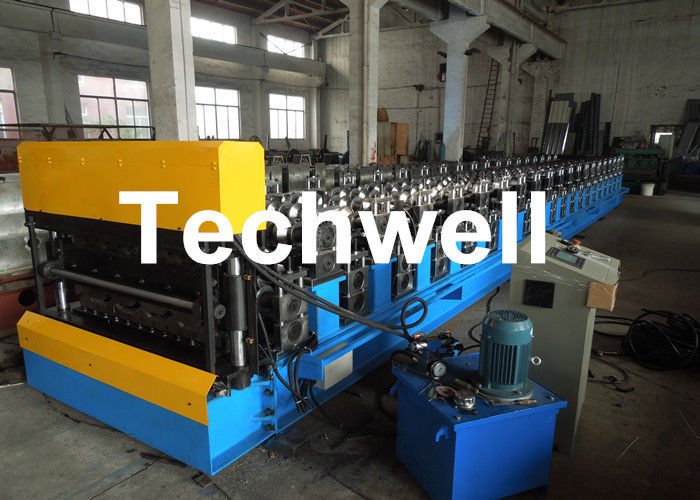 Metal Roof Panel Roll Forming Machine / Double Layer Forming Machine With Hydraulic Cutting