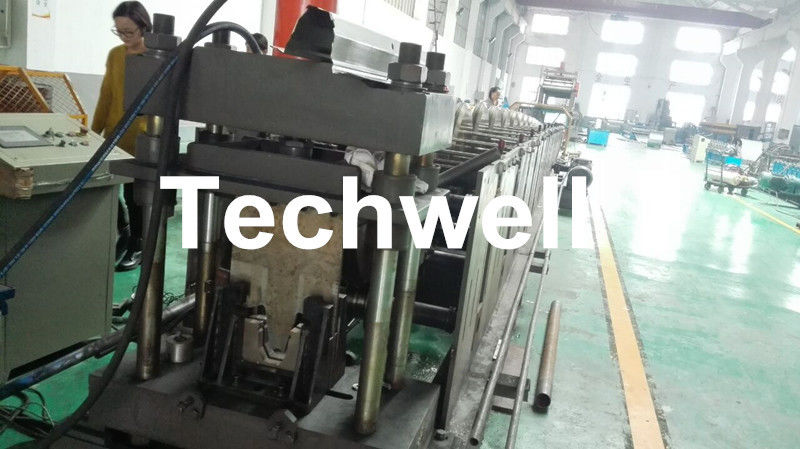 GI , Carbon Steel Top Hat Purlin Roll Forming Machine , Furring Channel Roll Former With 18 Roll Stands