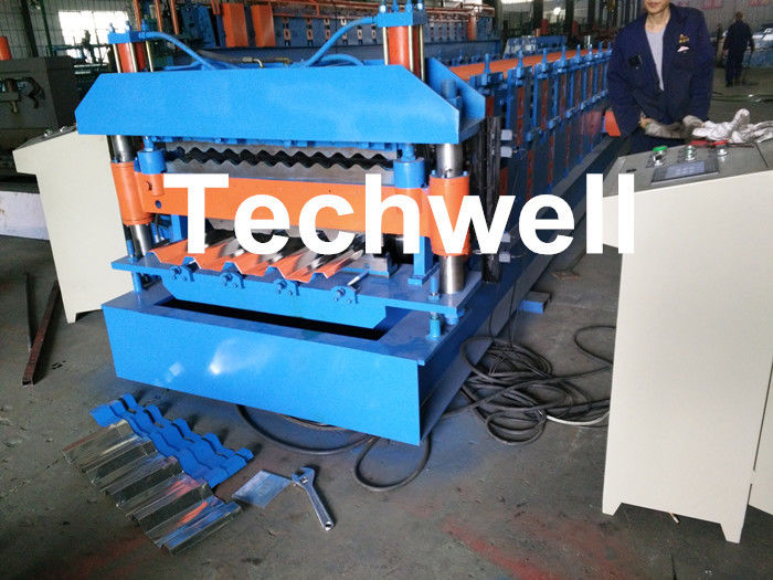 Automatic PLC Control Dual Level Roll Forming Machine With Manual / Automatic Decoiler