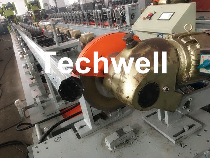 0.4-1.2mm Octagonal Tube Pipe Roll Forming Machine Equipment With Guiding Column And Slide Blocks Forming Structure