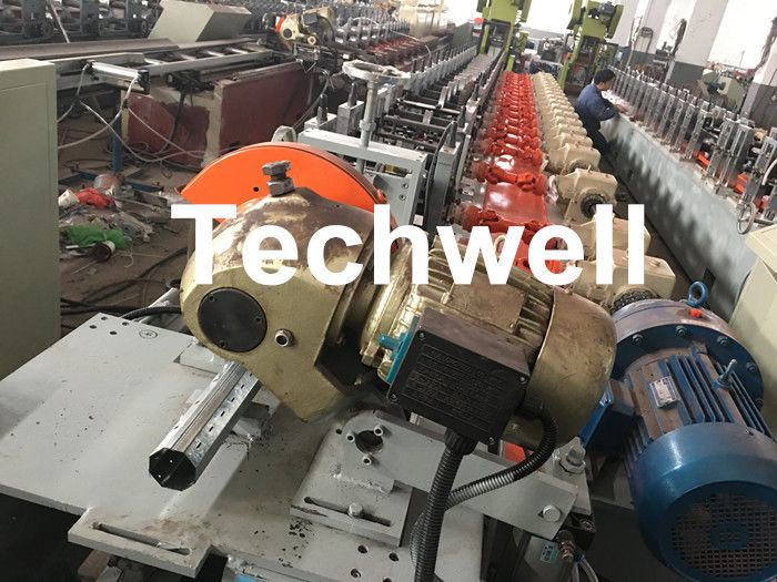 Aluminum, Galvanized Steel Cold Roll Forming Machine For Octagonal Tube Pipe Equipment With Making Rolling Shutter Axes