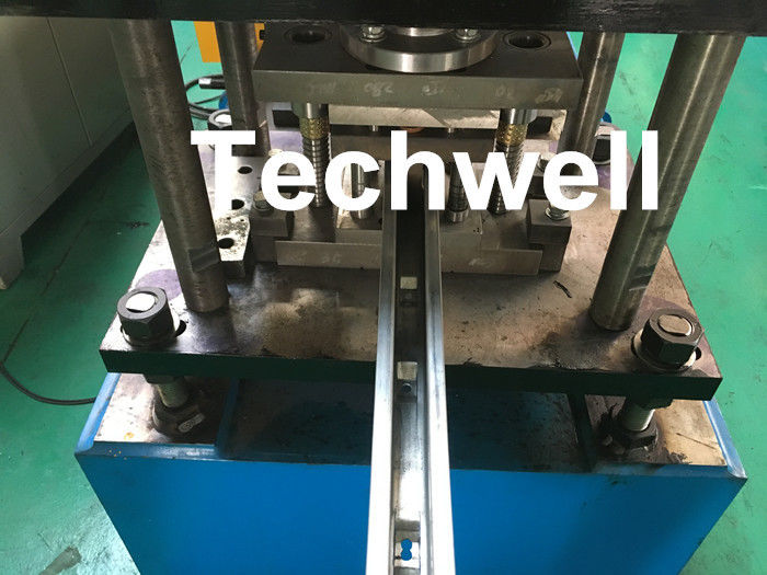 PPGI , Galvanized Steel Guide Rail Roll Forming Machine With Disk Saw Cutting For Making Shutter Door Slats