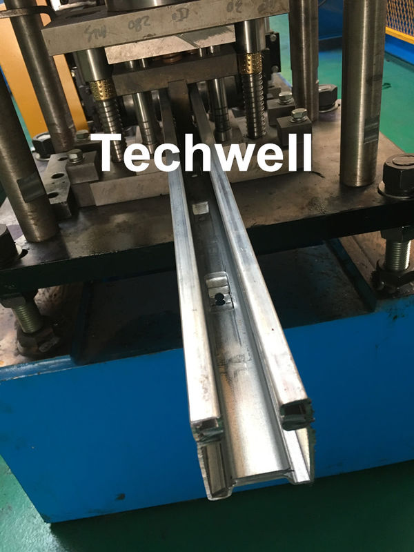 Custom Made Guide Rail Roll Forming Machine For Making Sliding System Devices With Hydraulic Punching