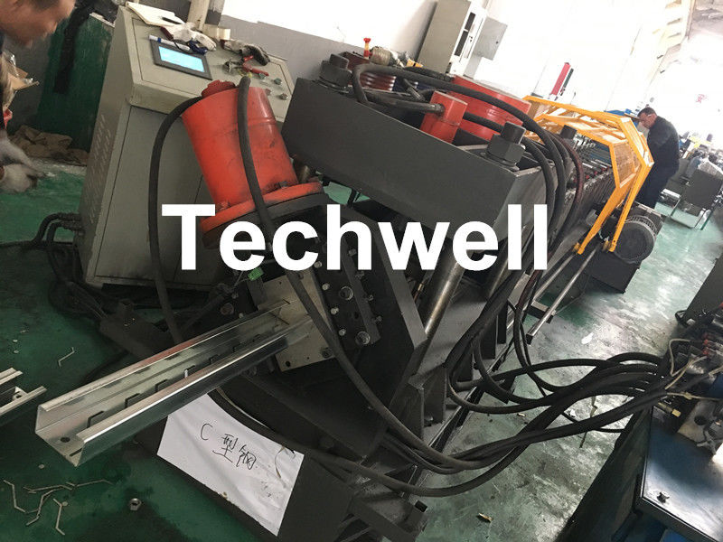 Carbon Steel , Galvanized Coil C Section / channel Roll Forming Machine With 1.5-3.0mm Thickness