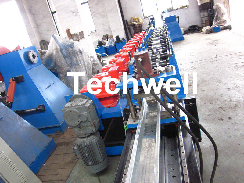 High Productivity C Purlin Roll Forming Machine With Manual Or Hydraulic Decoiler