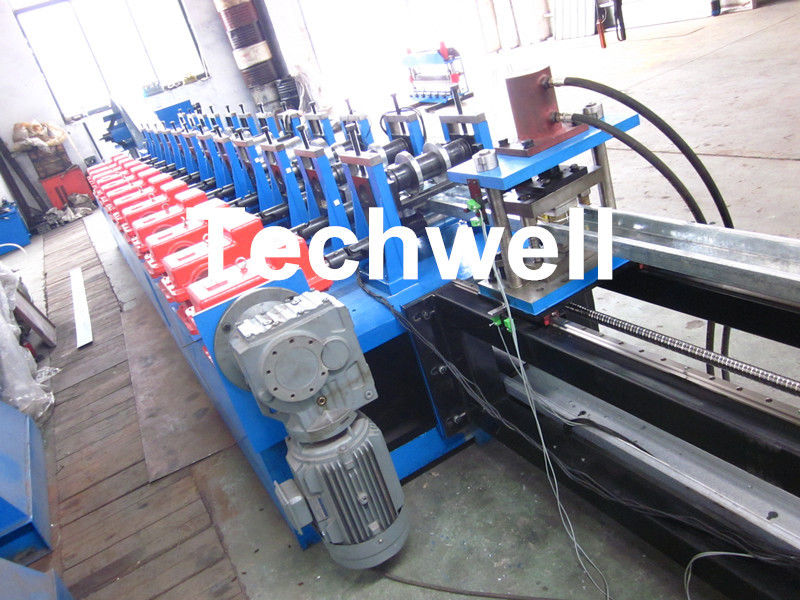 Single Side Adjustable C Profile Roll Forming Machine , rollform equipment Hydraulic Pre Cutting