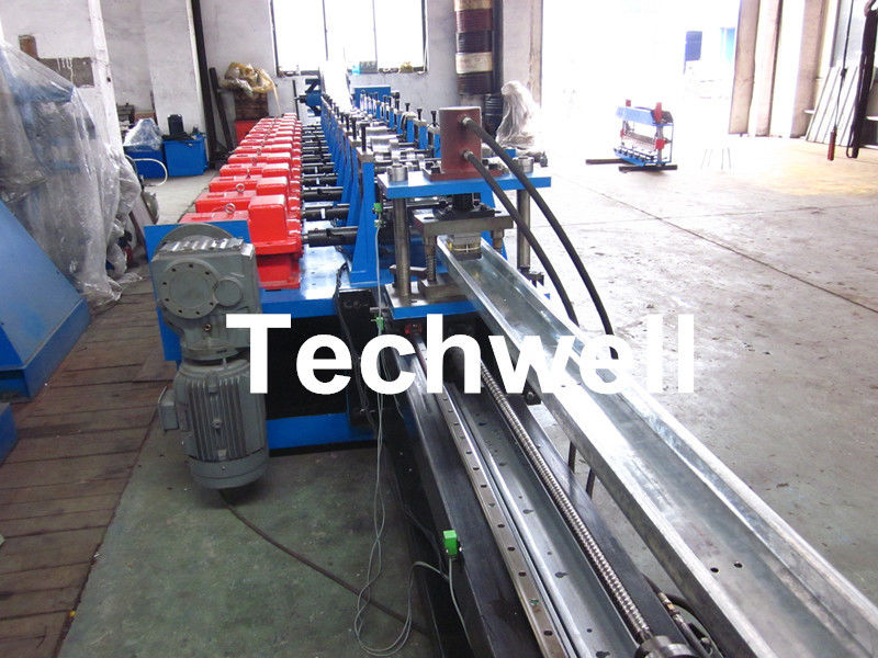0-15M / Min C Shaped Purlin Roll Forming Machine , Gcr15 Steel Roller Material