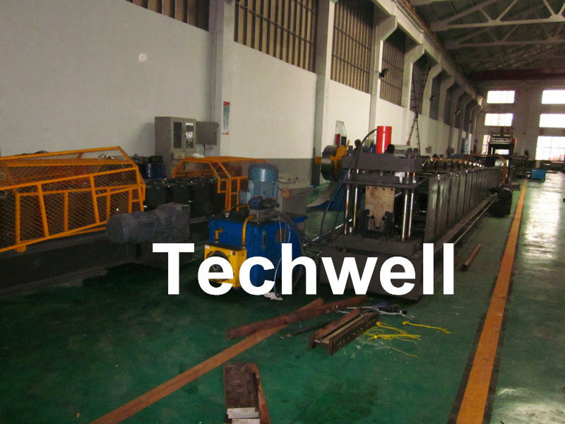 GI , Carbon Steel Top Hat Purlin Cold Roll Forming Machine With Manual / Hydraulic Uncoiler