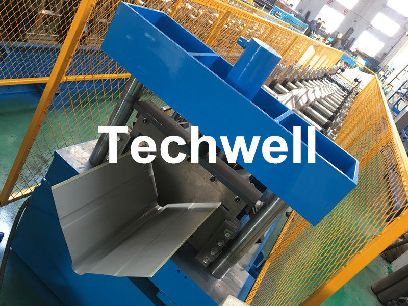 Roof Ridge Cap Roll Forming Machine With Single Chain Transmission , 15 Stands of Forming Stations