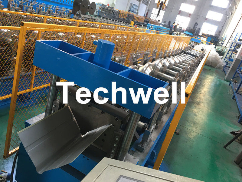 Steel Roof Ridge Cap Roll Forming Machine With Guiding Column Forming Structure , PLC Frequency Control System