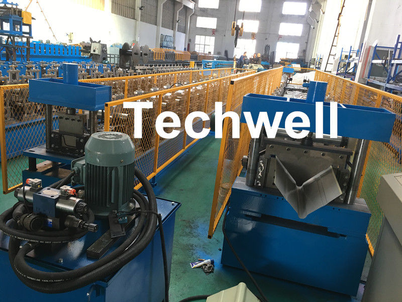 Steel Roof Ridge Cap Roll Forming Machine With Guiding Column Forming Structure , PLC Frequency Control System
