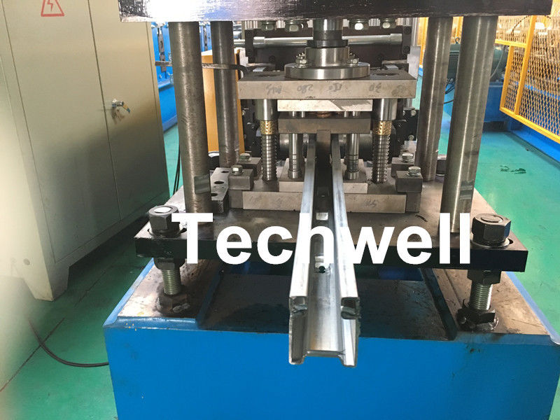 Custom Made Sliding Shutter Door Guide Rail Roll Forming Line With Chain Drive