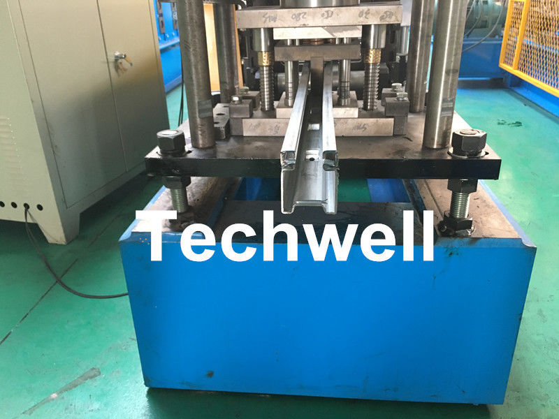 Custom Made Sliding Shutter Door Guide Rail Roll Forming Line With Chain Drive