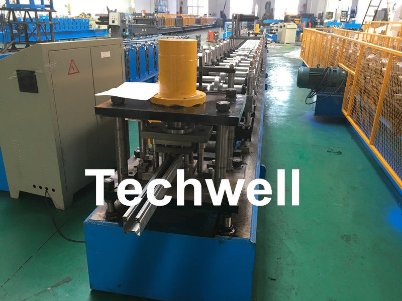 Custom Made Sliding Shutter Door Guide Rail Roll Forming Line With Chain Drive
