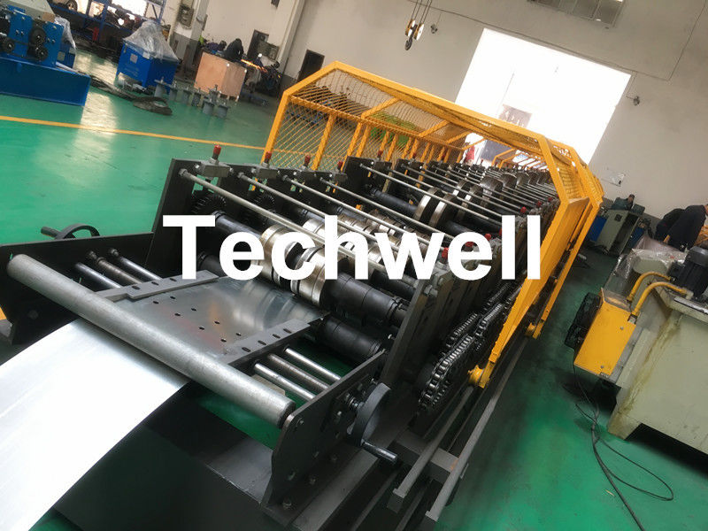 Carbon Steel Top Hat Channel Cold Roll Forming Machine With 1.5 Inch Chain