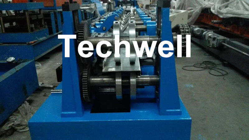Fully Automatic Galvanized Steel CZ Purlin Roll Forming Machine , Steel CZ Section Profile Roll Forming Equipment