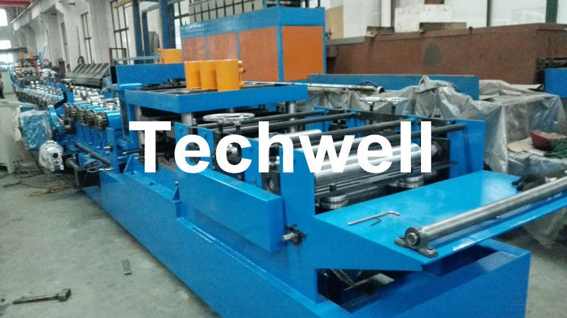 Fully Automatic Galvanized Steel CZ Purlin Roll Forming Machine , Steel CZ Section Profile Roll Forming Equipment