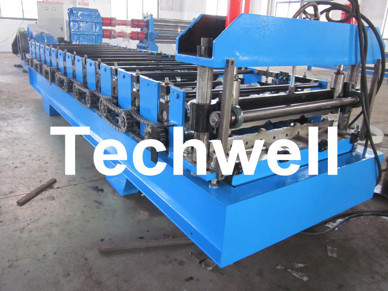 Galvanised / Color Steel Roofing Sheet Roll Forming Machine with Chain Transmission