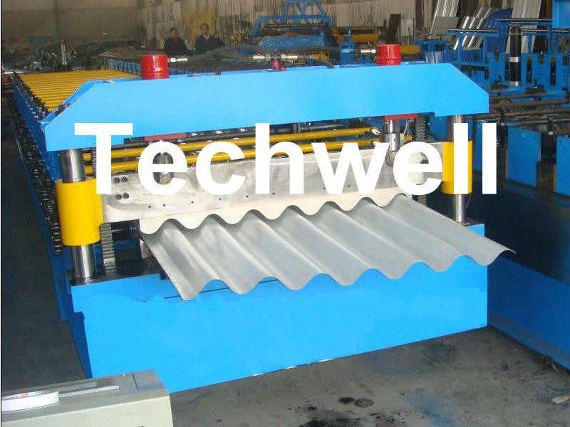 Corrugated Long Span Roof Roll Forming Machine with Chain Drive and PANASONIC Transducer