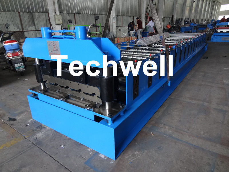 Roof Wall Panel Cold Roll Forming Machine / Roof Wall Cladding Roll Forming Machine With PLC Control System